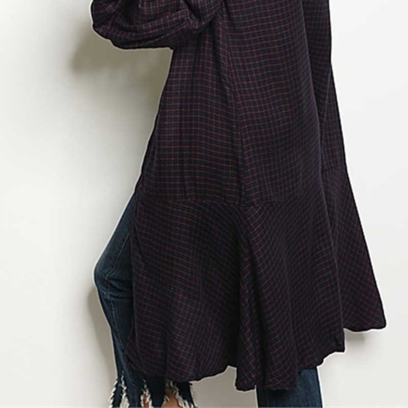 Long Sleeve Long Plaid Cardigan - Picture 4 of 4